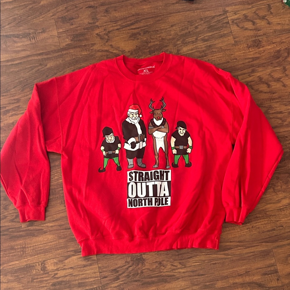 Festive Red Crewneck Sweater